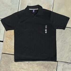 Deadstock 2003 Y2K Black Lightweight Polo Sweater